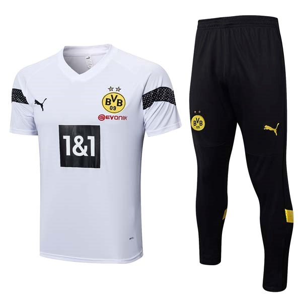Camiseta Borussia Dortmund Conjunto Completo 2023/2024 Blanco Negro